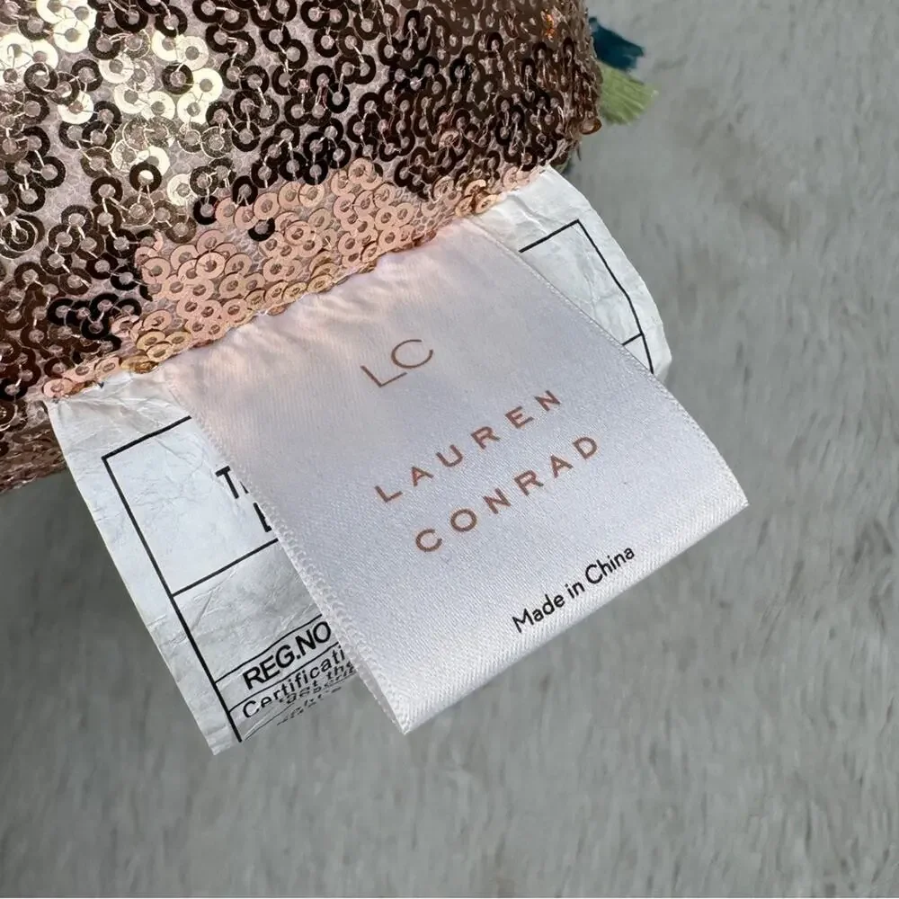 LAUREN CONRAD / green sequin pom pom boho cactus decor throw pillow